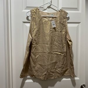 J.Crew Linen Gold Shimmer Shell